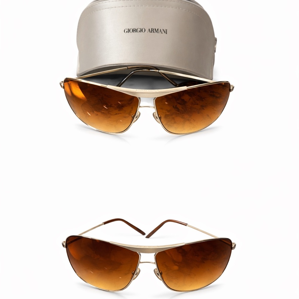 Giorgio Armani Women's Gold and Brown Sunglasses
